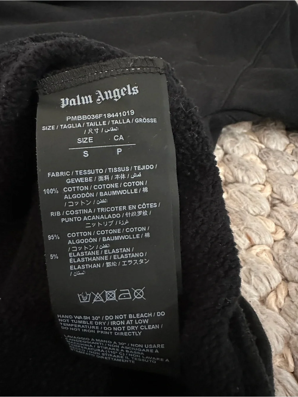 Palm Angels Black Arrow Logo Hooded Sweatshirt Hoodie Sz Small Luxury streetwear